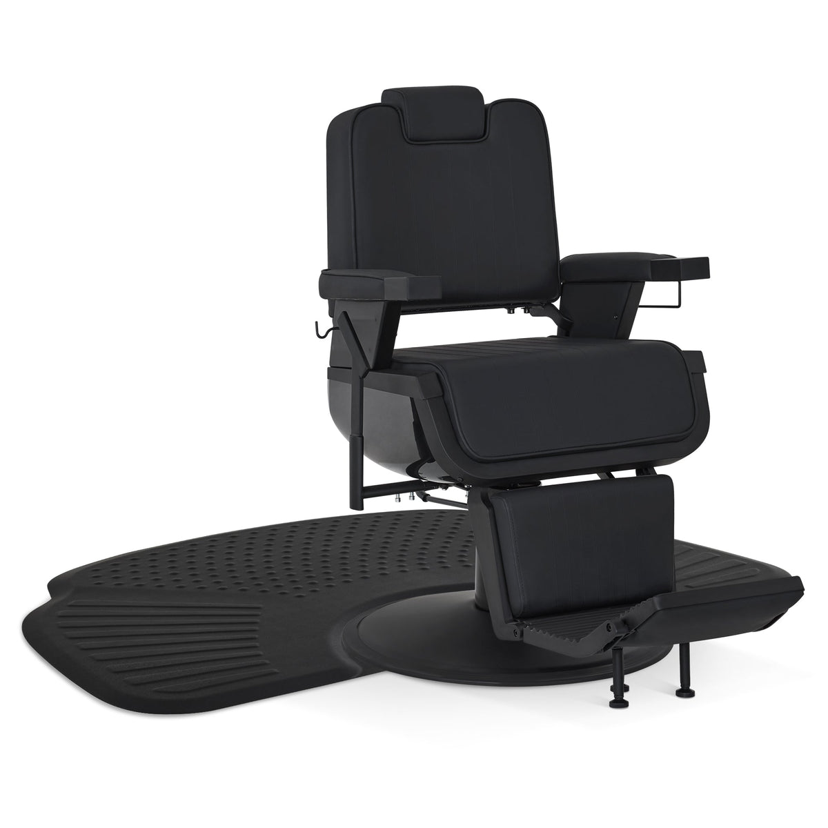Barber Chair 3819 & Anti-Fatigue Mat 0085 Set - All Purpose Reclining Hydraulic Barber Chair with 1 Inch Thick Salon Mat, Ideal for Barbers & Stylists