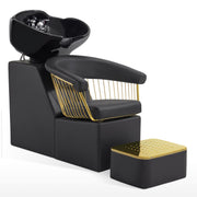 BarberPub Salon Chair 8677 & Backwash Shampoo Chair 8670 Set – Hydraulic Salon Chair with Ceramic Shampoo Bowl