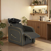 Backwash Shampoo Chair with Adjustable Porcelain Bowl Sink Unit for Spa Salon 9175