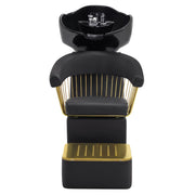 BarberPub Backwash Shampoo Station Chair, Ceramic Shampoo Bowl with Chair 8670