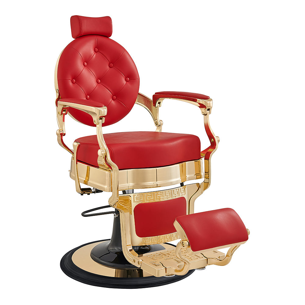 Princeton Gold Barber Chair - Red DIR