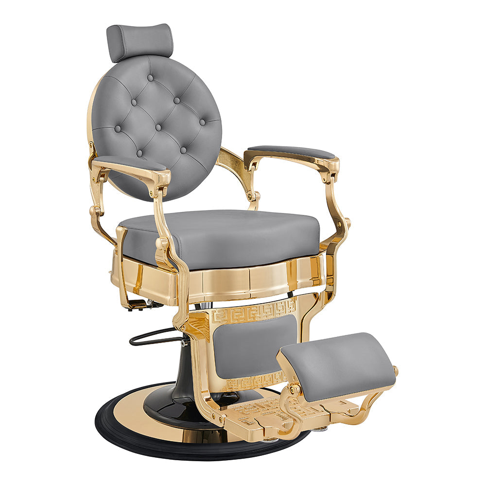 Princeton Gold Barber Chair - Gray DIR