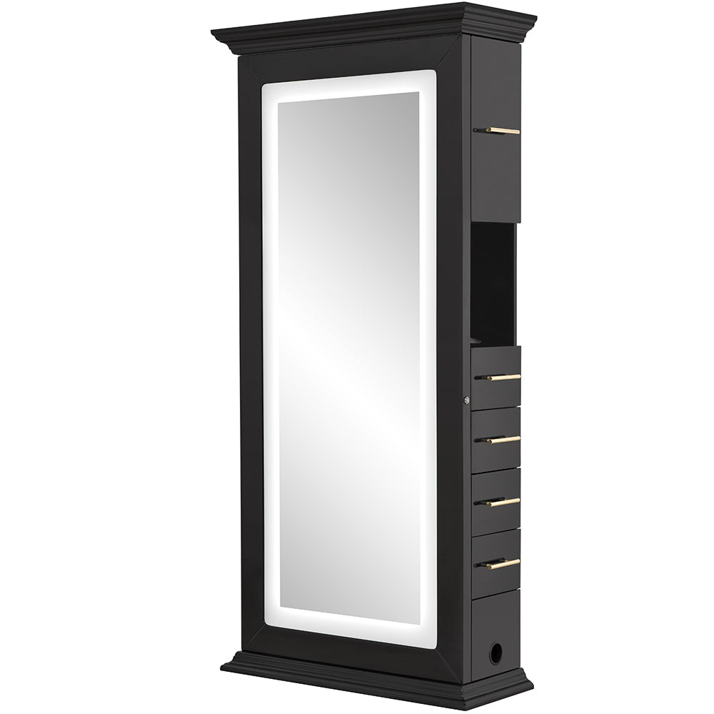 Adonis Single LED Lighted Styling Station Black DIR
