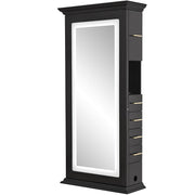 Adonis Single LED Lighted Styling Station Black DIR