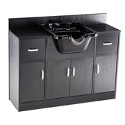Barber Shampoo Storage Station for Hair Stylist, Salon Beauty Equipment with Backwash Sink 7139