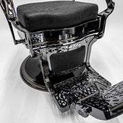 ATLAS 2.0 Black Chrome Vintage Style Barber Chair