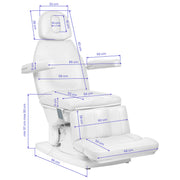 Kate electric podiatry chair, 4 actuators, white