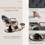 Knockout Rose Gold Barber Chair