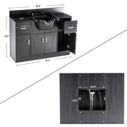 Barber Shampoo Storage Station for Hair Stylist, Salon Beauty Equipment with Backwash Sink 7139