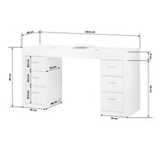 Cosmetic desk 324 with cassette dust absorber white