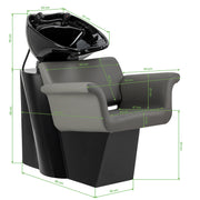 Hairdressing Wash Unit Gabbiano Lucca Grey