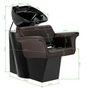 Hairdressing Wash Unit Gabbiano Lucca Brown