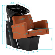 Gabbiano Vitoria brown hairdressing wash unit