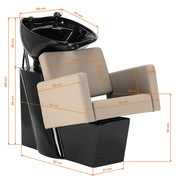 Gabbiano Vitoria hairdressing wash unit grey-beige