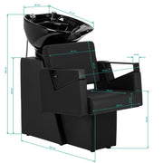 Hair Salon Wash Unit Hair System Duplex Noir
