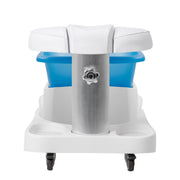 Azzurro shower tray with massager and white trolley