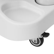 Azzurro shower tray with massager and white trolley