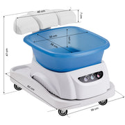 Azzurro shower tray with massager and white trolley