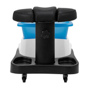 Azzurro shower tray with massager and white trolley