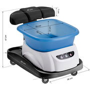 Azzurro shower tray with massager and white trolley
