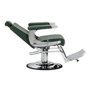 Gabbiano Visionerio barber chair green chrome frame