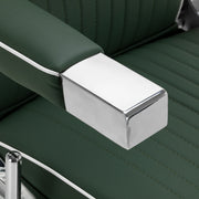 Gabbiano Visionerio barber chair green chrome frame