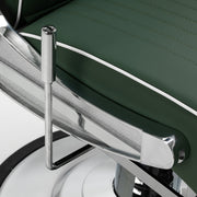 Gabbiano Visionerio barber chair green chrome frame