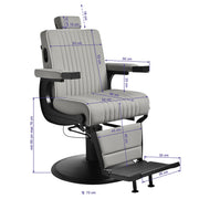 Gabbiano Levi Barber Chair Grey with Black Frame