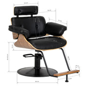Gabbiano Florencja Black & Walnut Hairdressing Chair
