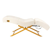 Sillon Umbra white eyelash treatment chair with gold base