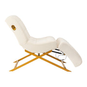Sillon Umbra white eyelash treatment chair with gold base