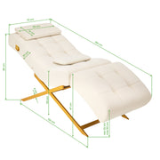 Sillon Umbra white eyelash treatment chair with gold base