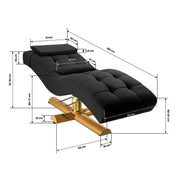 Sillon Corona eyelash treatment chair, black with gold base