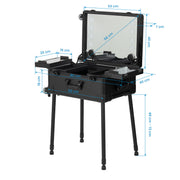 Plus Black Portable Makeup Station With LED Mirror & Bluetooth Speakers
