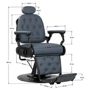 Gabbiano Francesco Graphite Barber Chair With Brushed Frame - Second Class