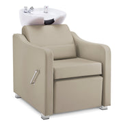 BarberPub Backwash Shampoo Station Chair, Ceramic Hair Wash Bowl for Salon 9364