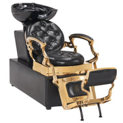 BarberPub Vintage Shampoo Station Chair, Backwash Ceramic Bowl Sink Station 9010