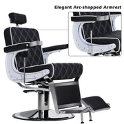 BarberPub Barber Chair for Hair Stylist, Reclining Barbershop Salon Chair 3825