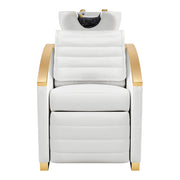 Bella V Gold Reclining Massage Backwash White DIR