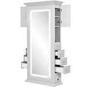 Adonis Single LED Lighted Styling Station Silver Gray DIR