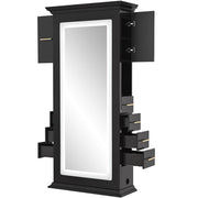 Adonis Single LED Lighted Styling Station Black DIR