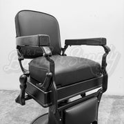 Vintage Koken Barber Chair - Matte Black w/ Classic Upholstery