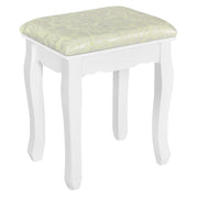 White MIRA Dressing Table with 4 drawers mirror + stool