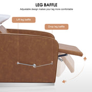 BarberPub Salon Chair 3802 & Backwash Shampoo Chair 9370 Set – Brown Hydraulic Barber Styling Chair with Ceramic Hair Wash Bowl