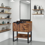 Shampoo Backwash Sink Station for Storage, Salon Shampoo Cabinet with Shampoo Bowl 7135