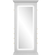 Adonis Single LED Lighted Styling Station Silver Gray DIR