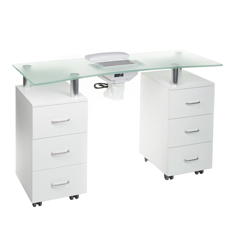 Manicure table with dust extractor hole BD-3425-1+O White