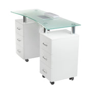 Manicure table with dust extractor hole BD-3425-1+O White