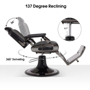 BarberPub All Purpose Barber Chair With Headrest, Reclining Swivel Salon Chair 9453