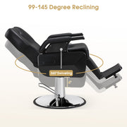 BarberPub Reclining Barber Chair, All Purpose Hydraulic Chair with Headrest 2688